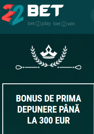 22 BET CASINO BONUS DE BUN VENIT