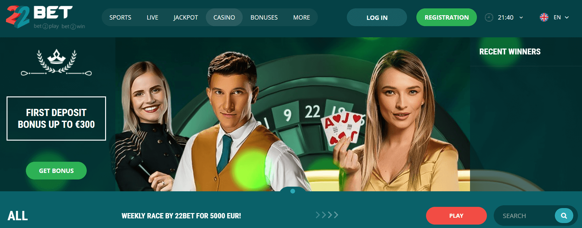 22BET CASINO ONLINE FRANTA